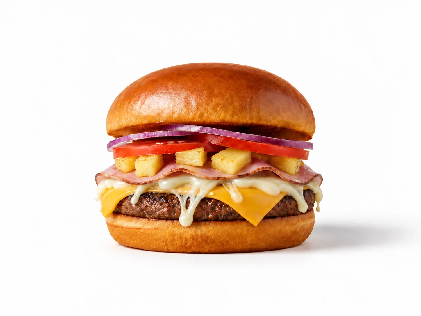 Hamburguesa Solis con jamón, piña y dos quesos