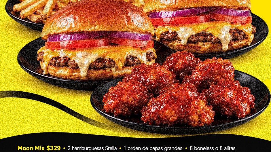 Moon Mix: dos Stella, papas grandes y ocho boneless o alitas por $329